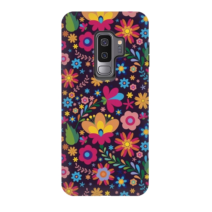 Galaxy S9 plus StrongFit Pink and Yellow Flower Party by ArtsCase