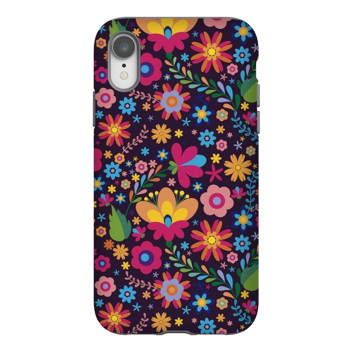 iPhone Xr StrongFit Pink and Yellow Flower Party by ArtsCase