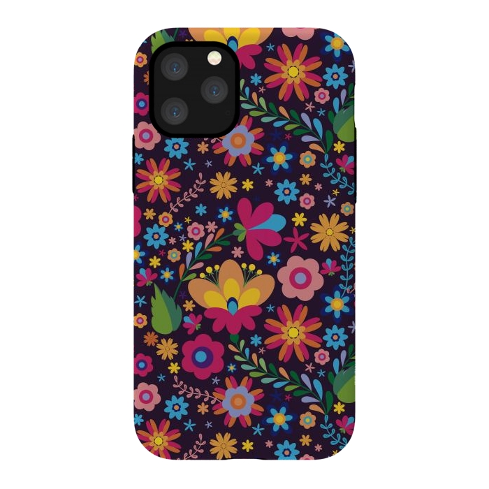 iPhone 11 Pro StrongFit Pink and Yellow Flower Party by ArtsCase