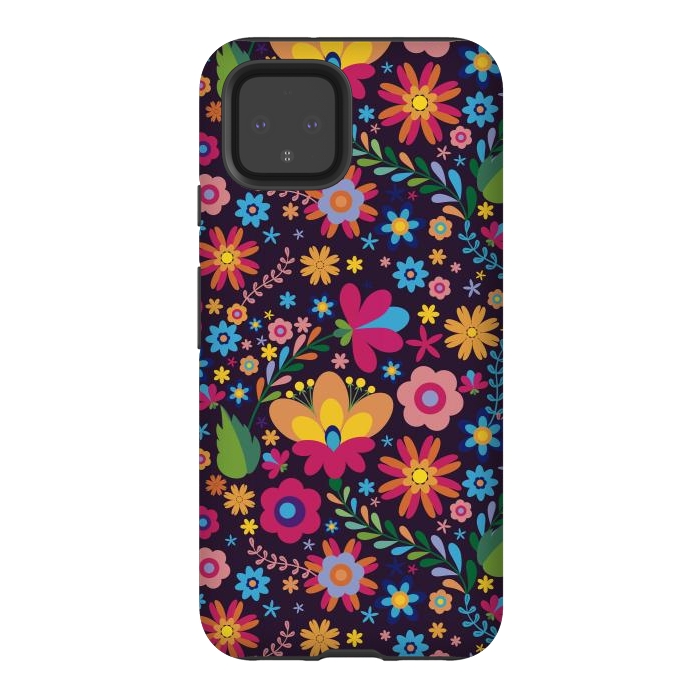 Pixel 4 StrongFit Pink and Yellow Flower Party by ArtsCase