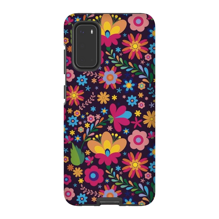 Galaxy S20 StrongFit Pink and Yellow Flower Party by ArtsCase
