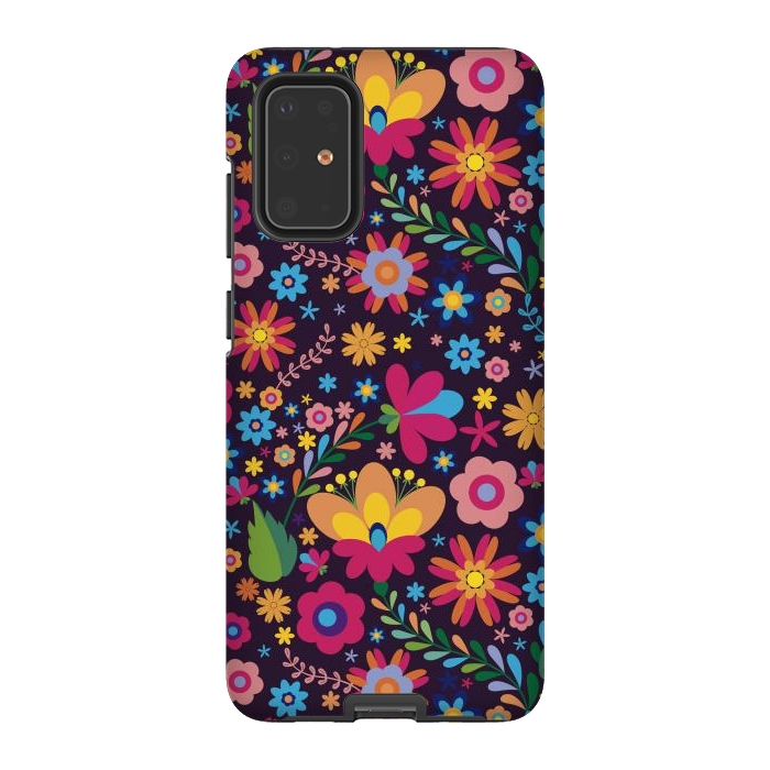 Galaxy S20 Plus StrongFit Pink and Yellow Flower Party by ArtsCase