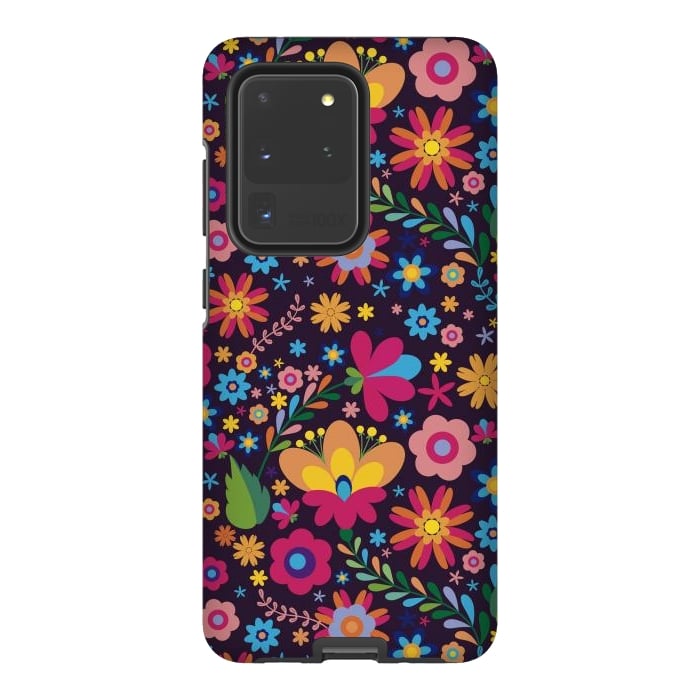 Galaxy S20 Ultra StrongFit Pink and Yellow Flower Party by ArtsCase