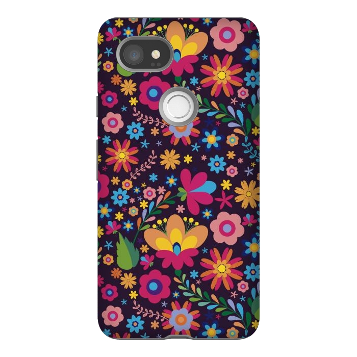 Pixel 2XL StrongFit Pink and Yellow Flower Party by ArtsCase