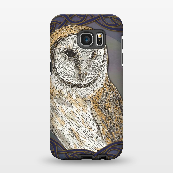 Galaxy S7 EDGE StrongFit Beautiful Barn Owl by Lotti Brown