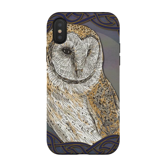 iPhone Xs / X StrongFit Beautiful Barn Owl by Lotti Brown