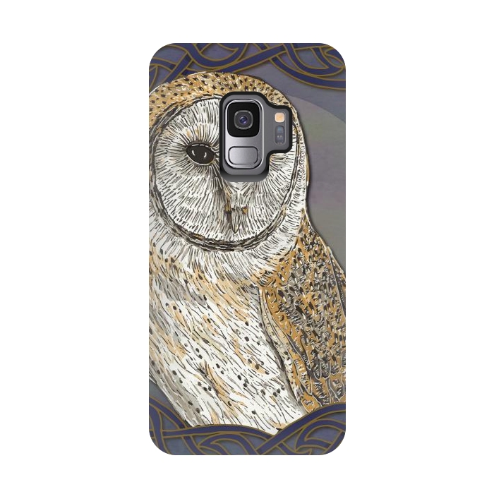 Galaxy S9 StrongFit Beautiful Barn Owl by Lotti Brown