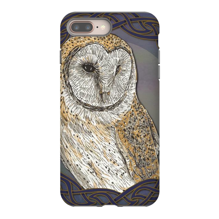 iPhone 8 plus StrongFit Beautiful Barn Owl by Lotti Brown