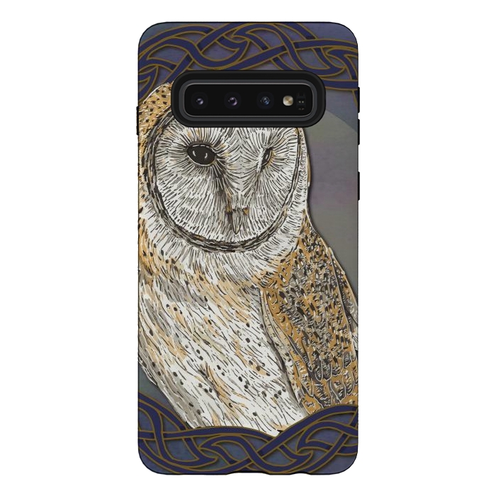 Galaxy S10 StrongFit Beautiful Barn Owl by Lotti Brown