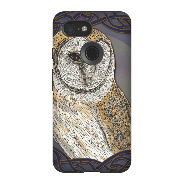 Pixel 3 StrongFit Beautiful Barn Owl by Lotti Brown