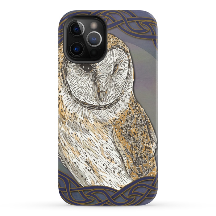 iPhone 12 Pro Max StrongFit Beautiful Barn Owl by Lotti Brown