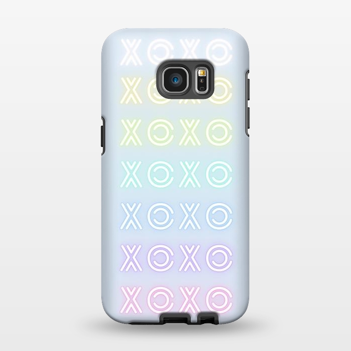 Galaxy S7 EDGE StrongFit Pastel neon XOXO typo Valentine by Oana 