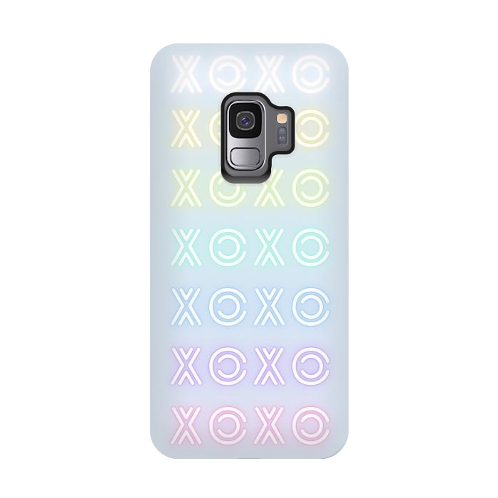 Galaxy S9 StrongFit Pastel neon XOXO typo Valentine by Oana 