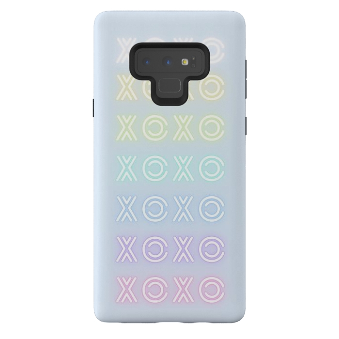 Galaxy Note 9 StrongFit Pastel neon XOXO typo Valentine by Oana 