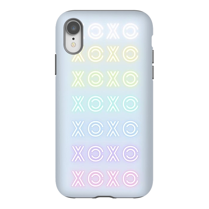 iPhone Xr StrongFit Pastel neon XOXO typo Valentine by Oana 