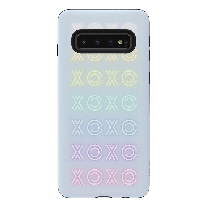 Galaxy S10 StrongFit Pastel neon XOXO typo Valentine by Oana 