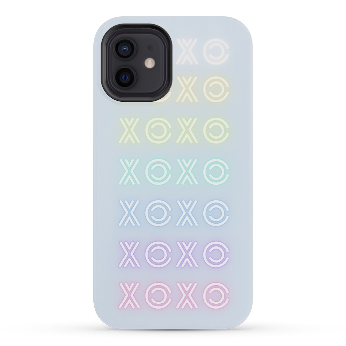 iPhone 12 mini StrongFit Pastel neon XOXO typo Valentine by Oana 