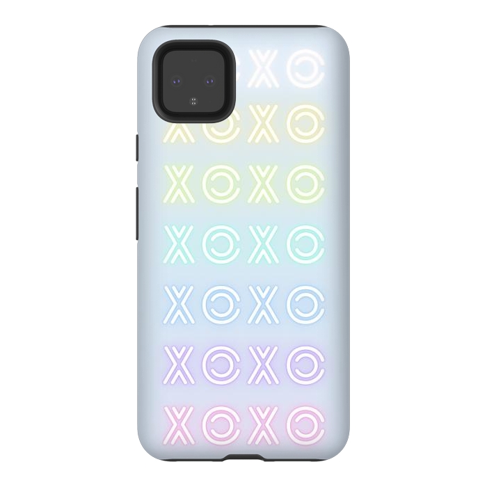 Pixel 4XL StrongFit Pastel neon XOXO typo Valentine by Oana 