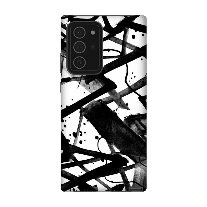 Galaxy Note 20 Ultra StrongFit Black ink brushed graffitti by Oana 