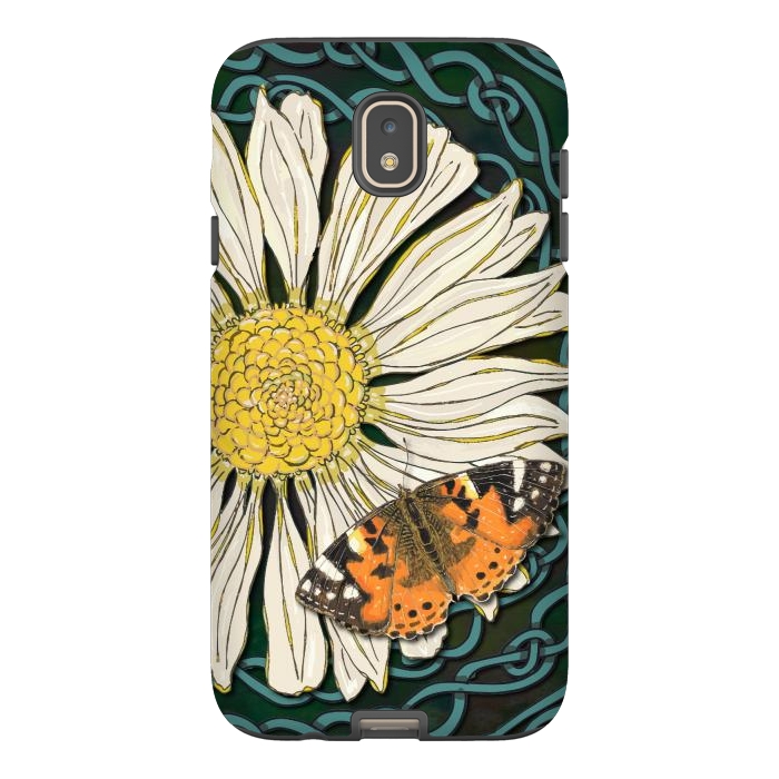 Galaxy J7 StrongFit Daisy and Butterfly by Lotti Brown