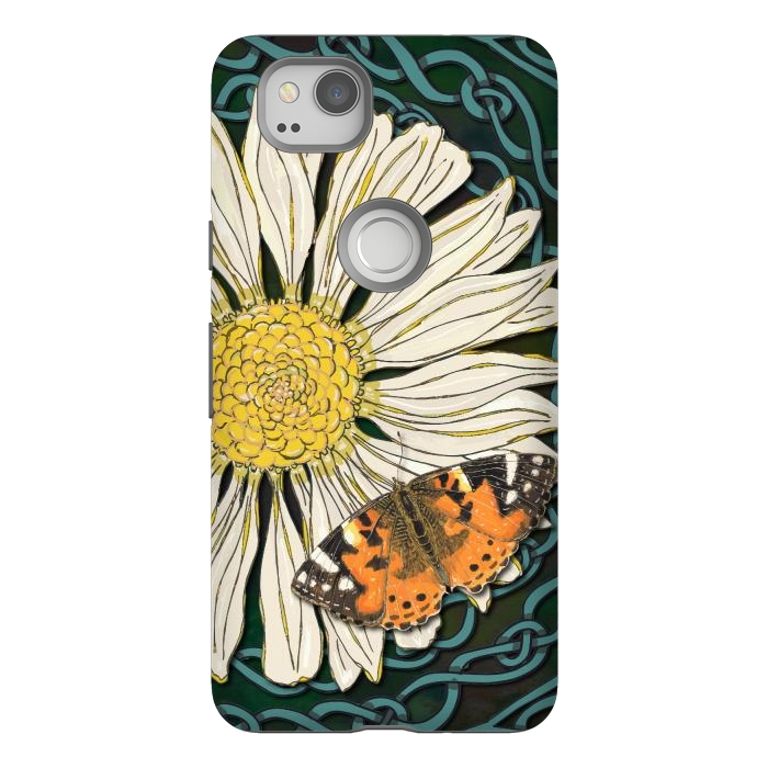 Pixel 2 StrongFit Daisy and Butterfly by Lotti Brown