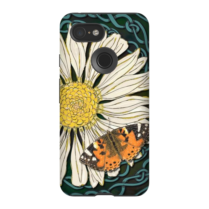 Pixel 3 StrongFit Daisy and Butterfly by Lotti Brown