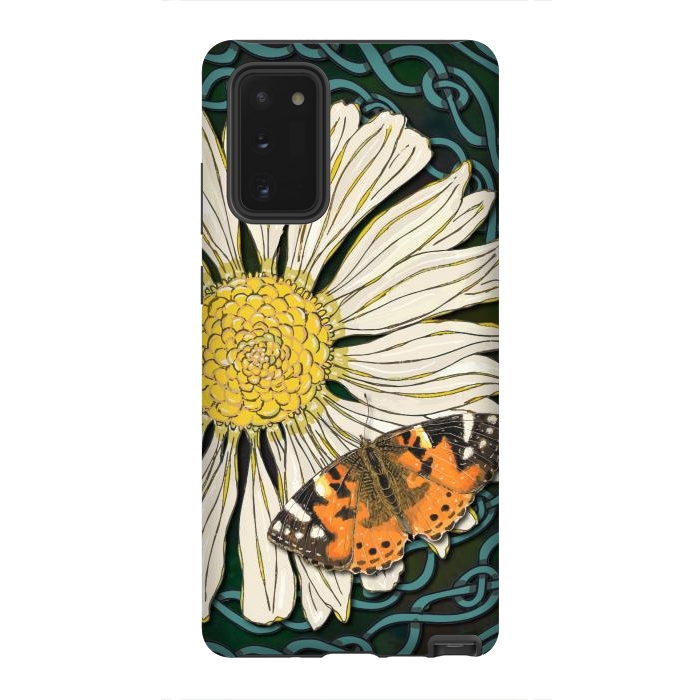 Galaxy Note 20 StrongFit Daisy and Butterfly by Lotti Brown