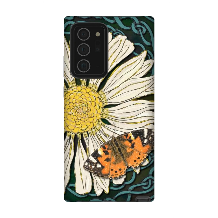 Galaxy Note 20 Ultra StrongFit Daisy and Butterfly by Lotti Brown