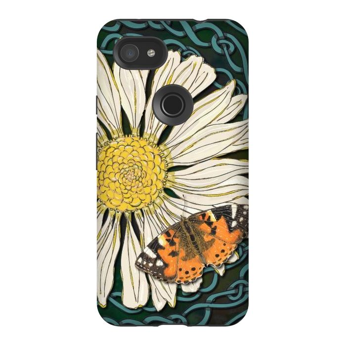 Pixel 3AXL StrongFit Daisy and Butterfly by Lotti Brown