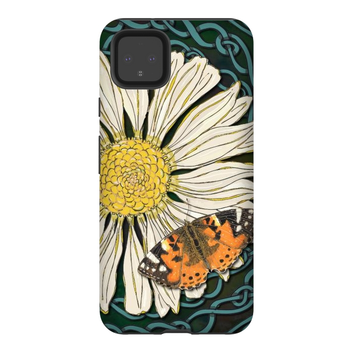 Pixel 4XL StrongFit Daisy and Butterfly by Lotti Brown