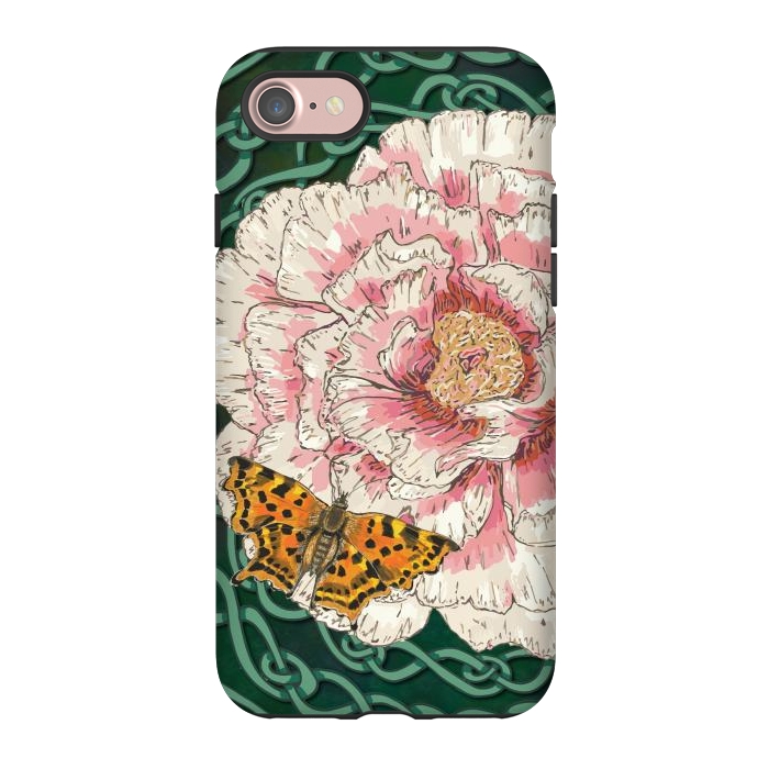 iPhone 7 StrongFit Peony and Butterfly by Lotti Brown