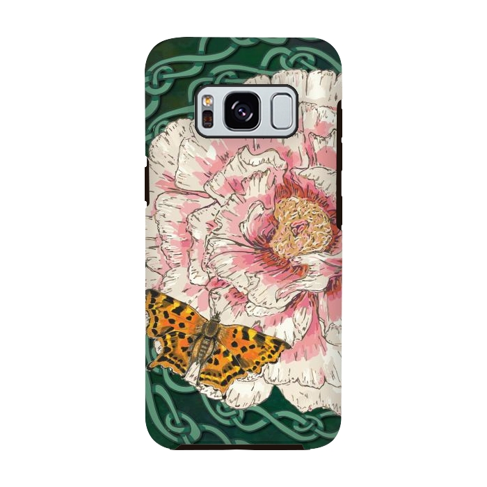 Galaxy S8 StrongFit Peony and Butterfly by Lotti Brown