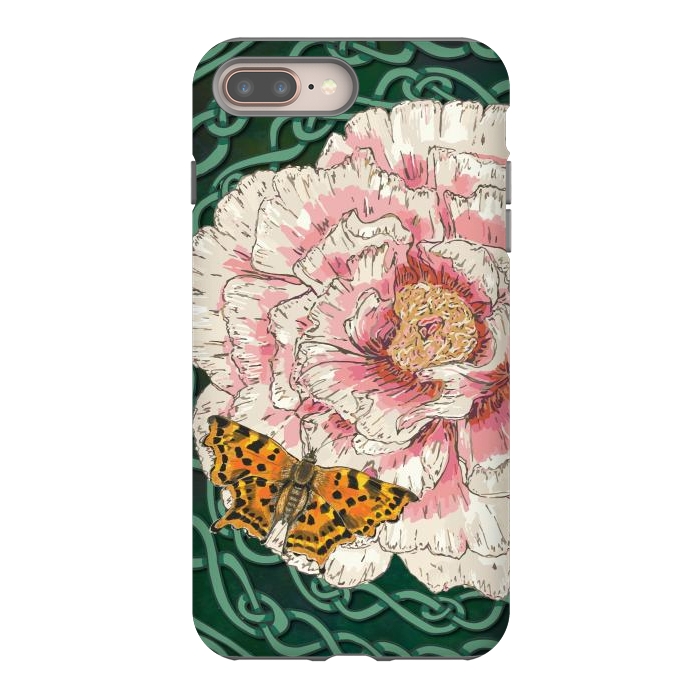 iPhone 8 plus StrongFit Peony and Butterfly by Lotti Brown