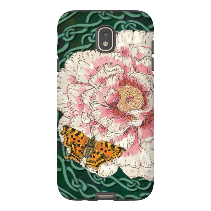 Galaxy J7 StrongFit Peony and Butterfly by Lotti Brown