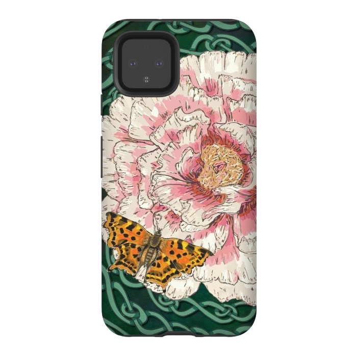 Pixel 4 StrongFit Peony and Butterfly by Lotti Brown