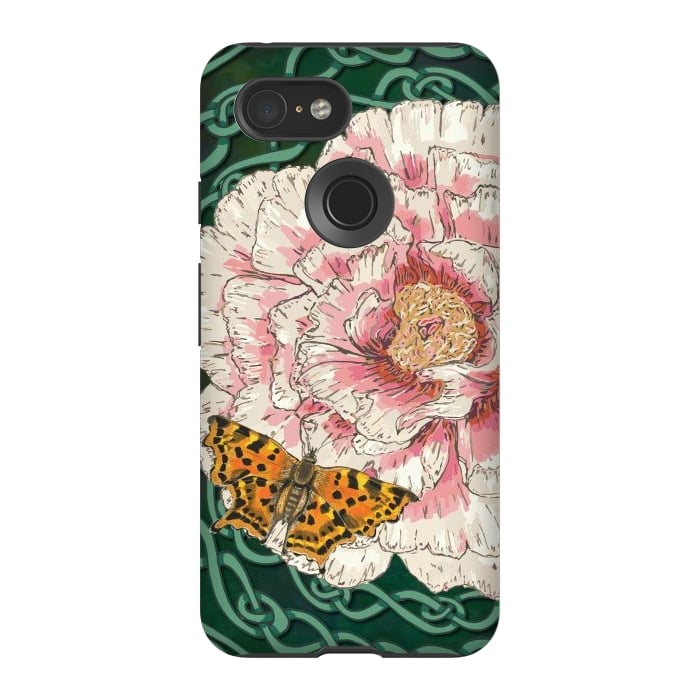 Pixel 3 StrongFit Peony and Butterfly by Lotti Brown