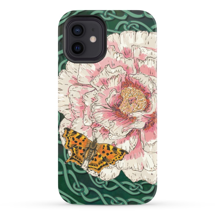 iPhone 12 StrongFit Peony and Butterfly by Lotti Brown