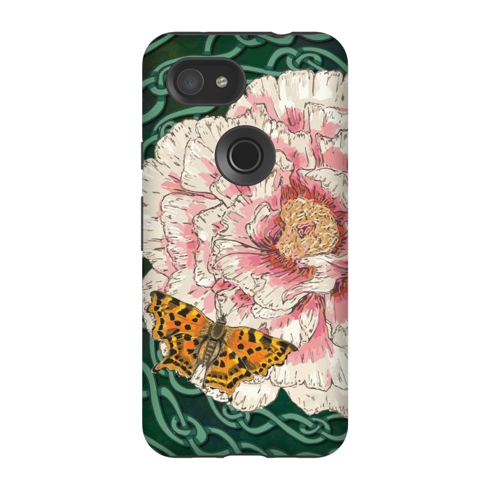 Pixel 3A StrongFit Peony and Butterfly by Lotti Brown