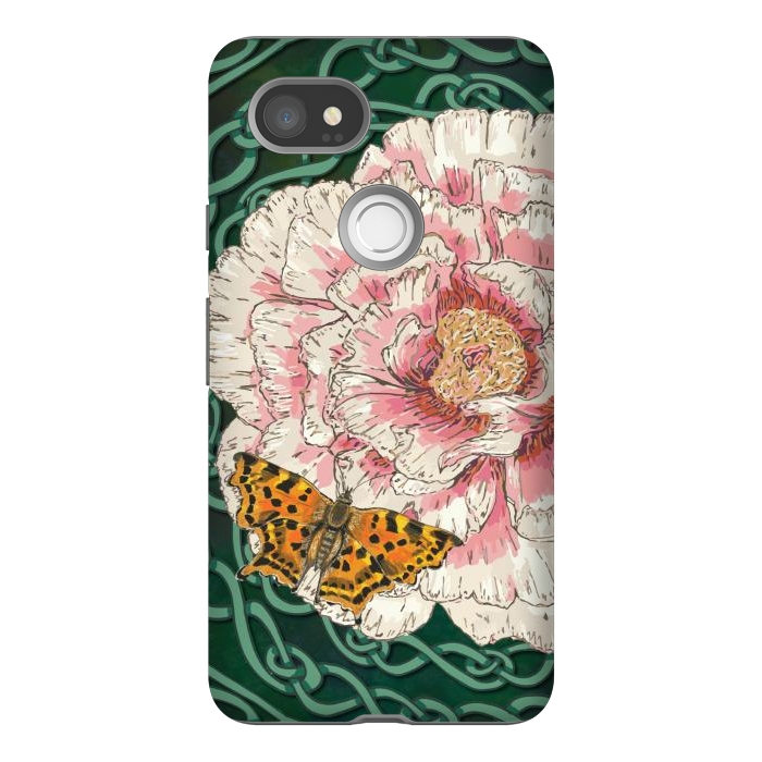 Pixel 2XL StrongFit Peony and Butterfly by Lotti Brown