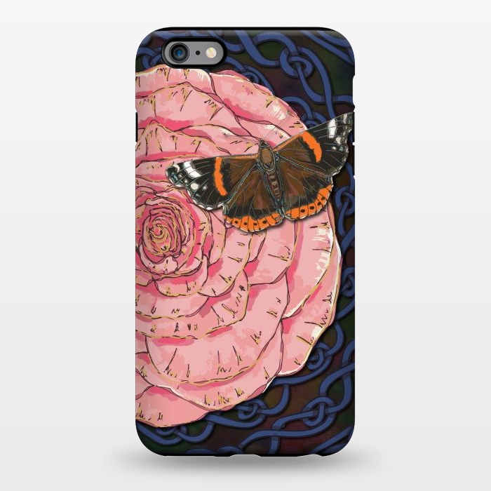 iPhone 6/6s plus StrongFit Pink Rose and Butterfly by Lotti Brown