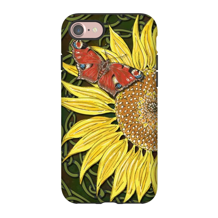 iPhone 7 StrongFit Sunflower and Butterfly by Lotti Brown