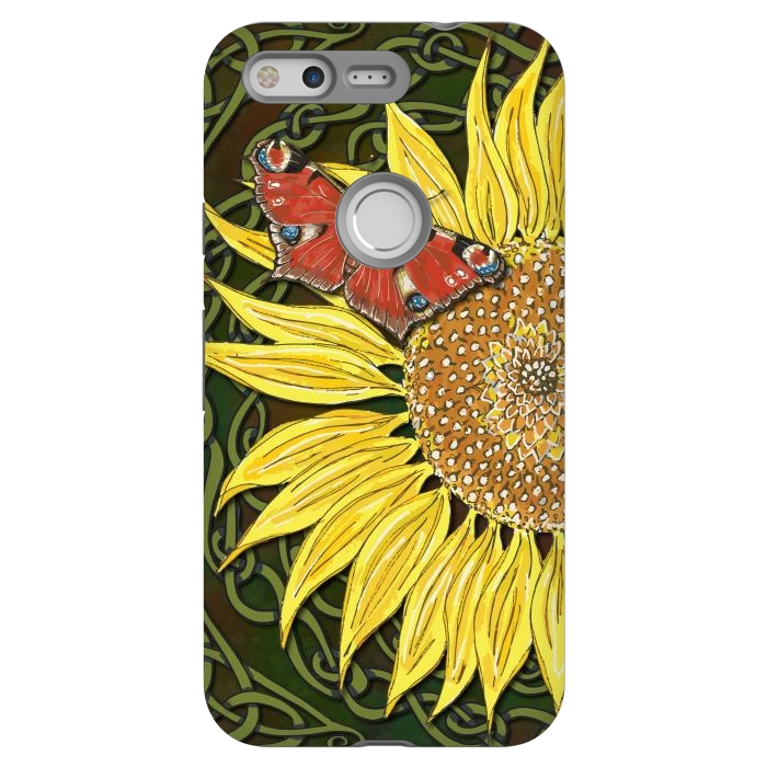 Pixel StrongFit Sunflower and Butterfly by Lotti Brown