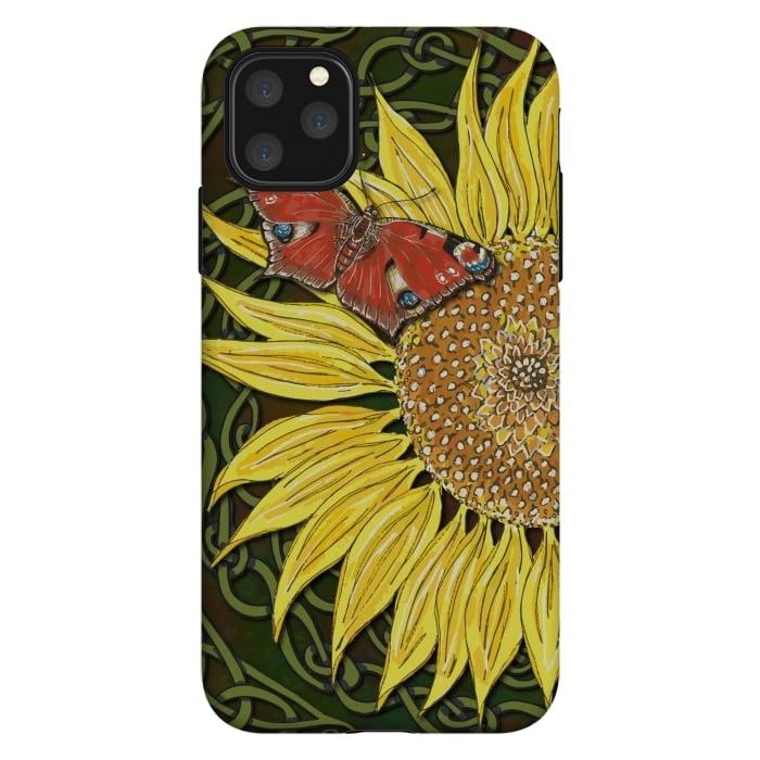 iPhone 11 Pro Max StrongFit Sunflower and Butterfly by Lotti Brown