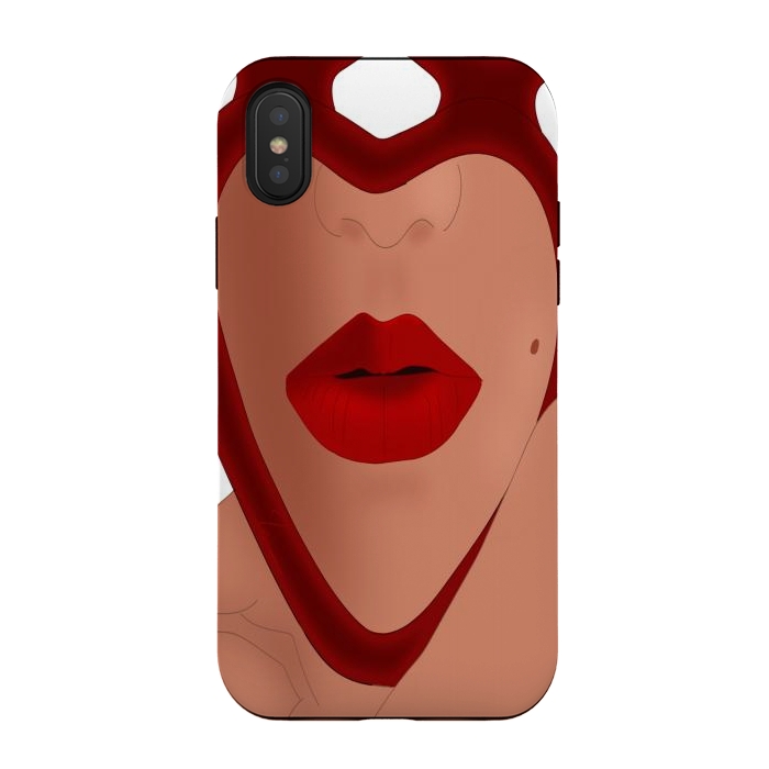 iPhone Xs / X StrongFit Mirrored Lips - Valentines Edition Design by Anima Tea Story