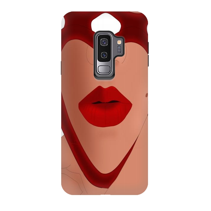 Galaxy S9 plus StrongFit Mirrored Lips - Valentines Edition Design by Anima Tea Story