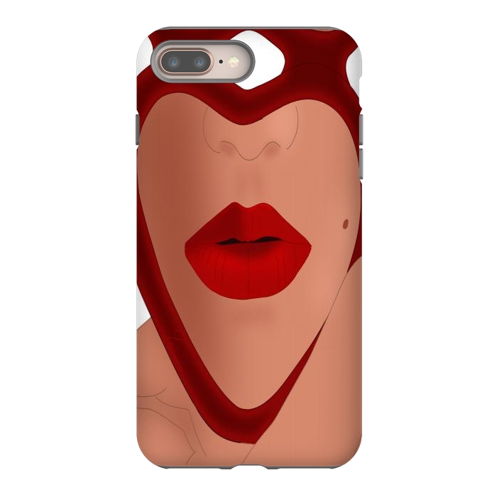 iPhone 8 plus StrongFit Mirrored Lips - Valentines Edition Design by Anima Tea Story