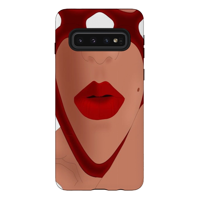 Galaxy S10 StrongFit Mirrored Lips - Valentines Edition Design by Anima Tea Story