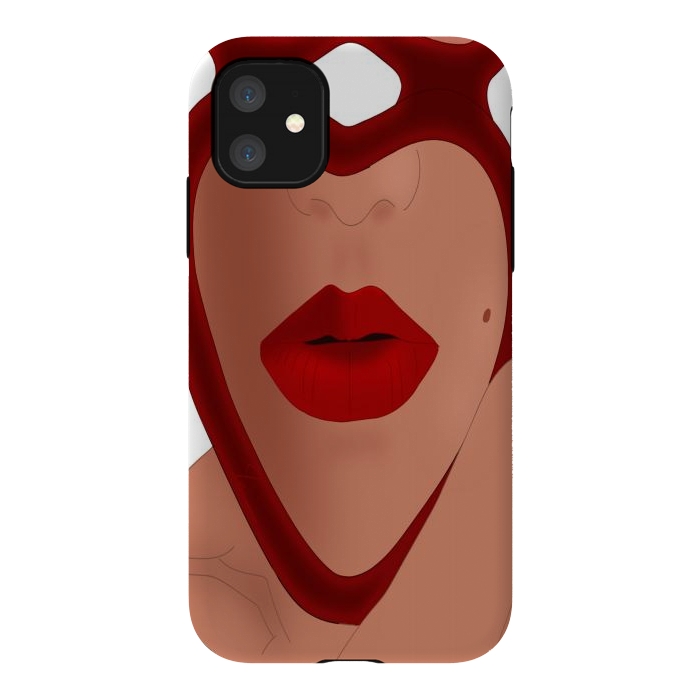 iPhone 11 StrongFit Mirrored Lips - Valentines Edition Design by Anima Tea Story