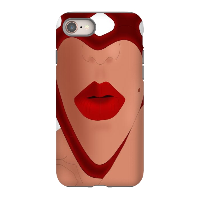 iPhone SE StrongFit Mirrored Lips - Valentines Edition Design by Anima Tea Story