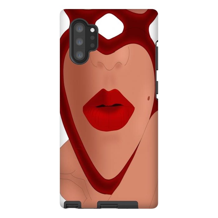 Galaxy Note 10 plus StrongFit Mirrored Lips - Valentines Edition Design by Anima Tea Story